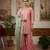 Pink satin embroidered kurta set