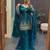 Blue satin embroidered kurta set
