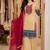 Cream silk blend embroidered kurta set
