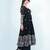 Black satin embroidered kurta set