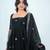 Black satin embroidered kurta set