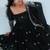 Black satin embroidered kurta set