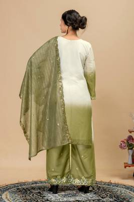 White georgette embroidered kurta set 3