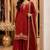 Maroon chiffon embroidered kurta set