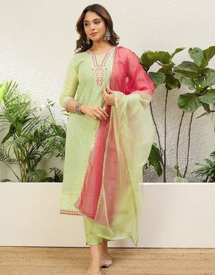 Women's silk 3 piece ethnic set for women 1