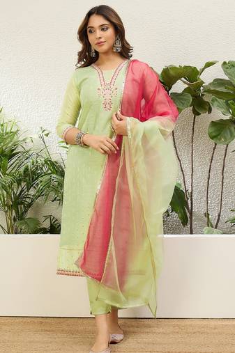 Women's silk 3 piece ethnic set for women