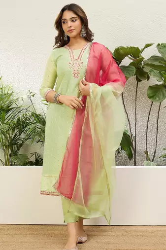 Women's silk 3 piece ethnic set for women
