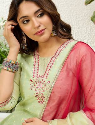 Women's silk 3 piece ethnic set for women 2