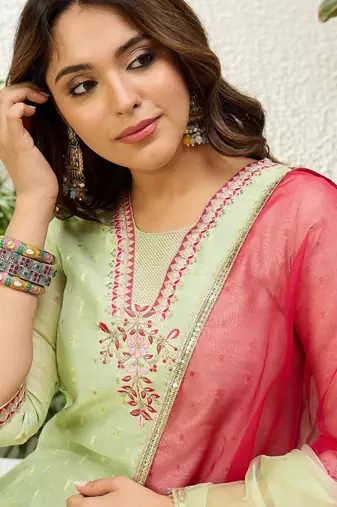 Women's silk 3 piece ethnic set for women