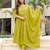 Lemon yellow chinon flared kurta set