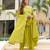 Lemon yellow chinon flared kurta set