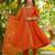 Orange vichitra silk blend embroidered 10 kali kurta set