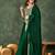 Green vichitra silk blend embroidered flared kurta set