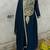 Navy vichitra silk blend embroidered flared kurta set