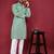 Sea Green Heavy Embroidery Work With Fabric Cotton Rayon Mens Ethnic wear Kurta Pajama Set 
