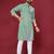 Sea Green Heavy Embroidery Work With Fabric Cotton Rayon Mens Ethnic wear Kurta Pajama Set 