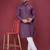 Purple Heavy Embroidery Work With Fabric Cotton Rayon Mens Ethnic wear Kurta Pajama Set 
