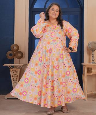 Multi floral printed rayon kurti for women 2