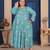 Blue floral printed rayon kurti for women