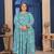 Blue floral printed rayon kurti for women