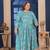 Blue floral printed rayon kurti for women