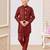 Maroon jacket attached indo-western  set with computer stone work, lace & fancy buttons
