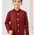 Maroon jacket attached indo-western  set with computer stone work, lace & fancy buttons