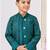 Sea green jacket attached indo-western  set with computer stone work, lace & fancy buttons