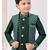 Bottle green jacket attached indo-western  set with computer stone work, lace & fancy buttons