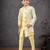 Lemon yellow jacket attached indo-western  set with computer stone work, lace & fancy buttons