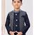 Navy blue jacket attached indo-western  set with computer stone work, lace & fancy buttons