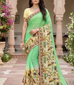 Women's designer chiffon embroidered festive wear saree with blouse