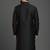 Black  dupion silk embroidered kurta