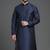 Navy  dupion silk embroidered kurta
