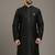 Black dupion silk embroidered kurta
