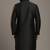 Black dupion silk embroidered kurta