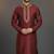 Maroon dupion silk embroidered kurta