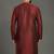 Maroon dupion silk embroidered kurta