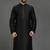 Black dupion silk embroidered kurta