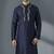 Navy dupion silk embroidered kurta