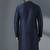 Navy dupion silk embroidered kurta