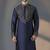 Navy dupion silk embroidered kurta