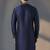 Navy dupion silk embroidered kurta