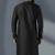 Black dupion silk embroidered kurta