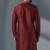 Maroon dupion silk embroidered kurta