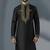 Black dupion silk embroidered kurta