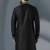 Black dupion silk embroidered kurta