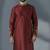 Maroon dupion silk embroidered kurta