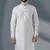 White  dupion silk embroidered kurta