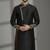 Black dupion silk embroidered kurta